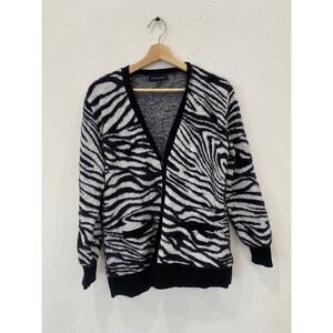 Banana Republic Black White Zebra Grandpa Cardigan Medium
